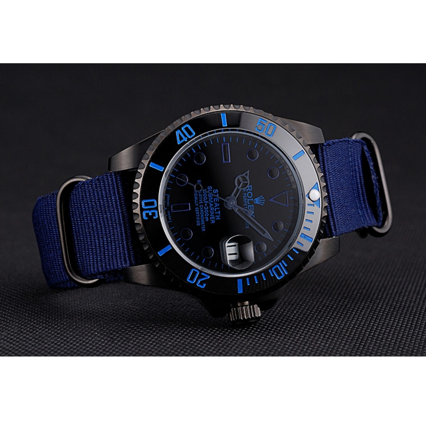 Rolex aaa copy Submariner Blue Nylon 622008 Stealth Strap Rolex 0706